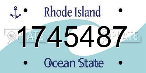 1745487 Rhode Island License Plate