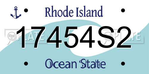 17454S2 Rhode Island License Plate