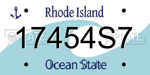 17454S7 Rhode Island License Plate