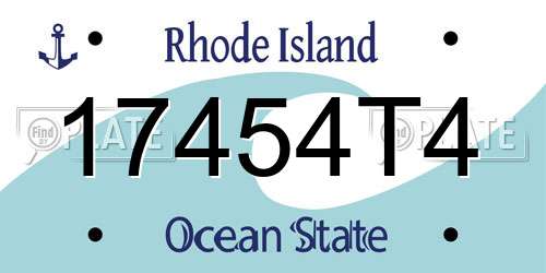 17454T4 Rhode Island License Plate
