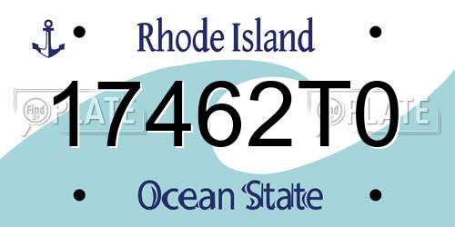 17462T0 Rhode Island License Plate