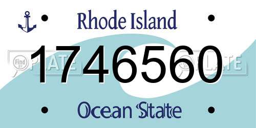 1746560 Rhode Island License Plate