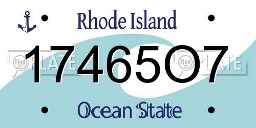 17465O7 Rhode Island License Plate