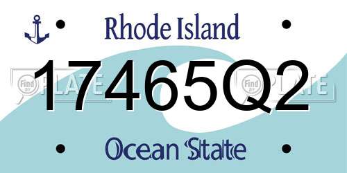 17465Q2 Rhode Island License Plate