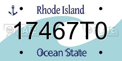 17467T0 Rhode Island License Plate