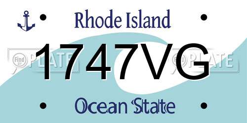 1747VG Rhode Island License Plate