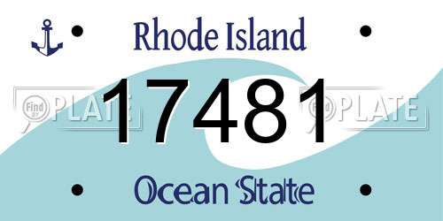 17481 Rhode Island License Plate