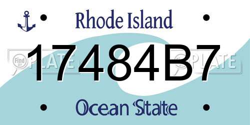 17484B7 Rhode Island License Plate