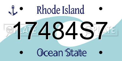 17484S7 Rhode Island License Plate