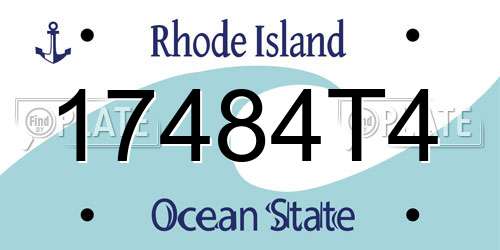 17484T4 Rhode Island License Plate