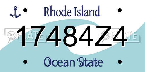 17484Z4 Rhode Island License Plate