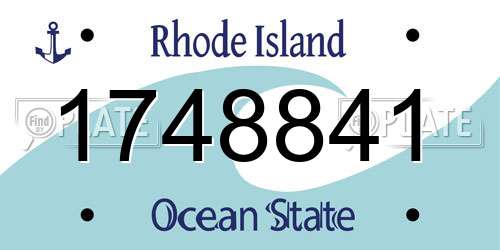1748841 Rhode Island License Plate