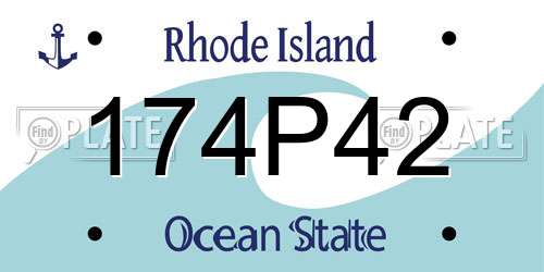 174P42 Rhode Island License Plate