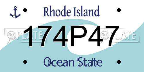 174P47 Rhode Island License Plate