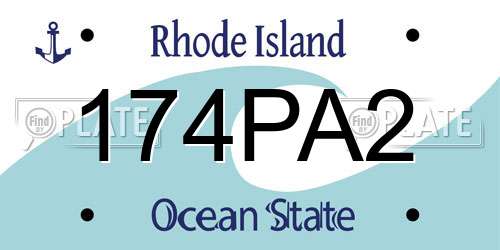174PA2 Rhode Island License Plate