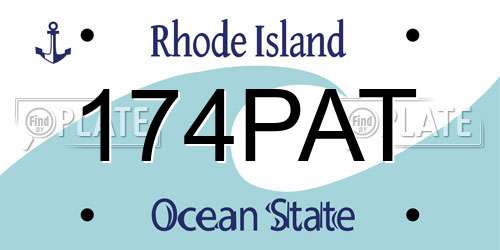 174PAT Rhode Island License Plate