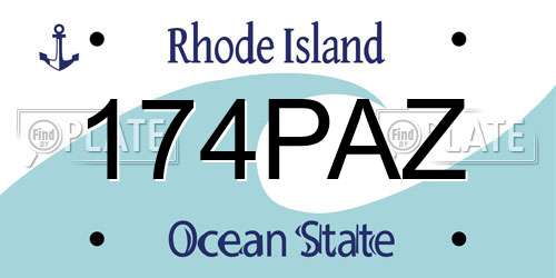 174PAZ Rhode Island License Plate