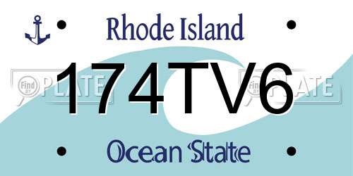 174TV6 Rhode Island License Plate