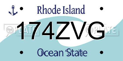 174ZVG Rhode Island License Plate