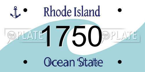 1750 Rhode Island License Plate