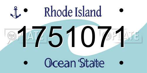 1751071 Rhode Island License Plate