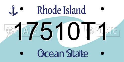 17510T1 Rhode Island License Plate