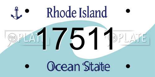 17511 Rhode Island License Plate