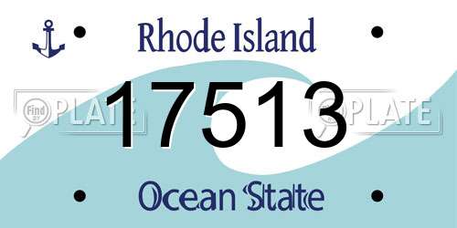 17513 Rhode Island License Plate
