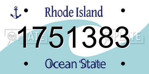 1751383 Rhode Island License Plate