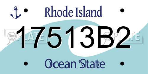 17513B2 Rhode Island License Plate
