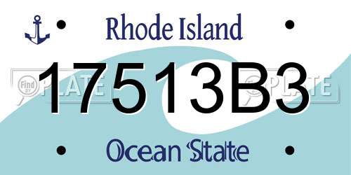 17513B3 Rhode Island License Plate