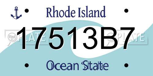 17513B7 Rhode Island License Plate