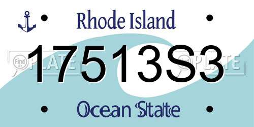 17513S3 Rhode Island License Plate