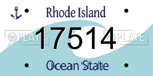 17514 Rhode Island License Plate