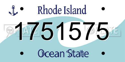 1751575 Rhode Island License Plate