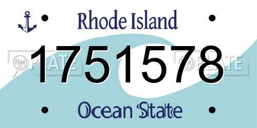 1751578 Rhode Island License Plate