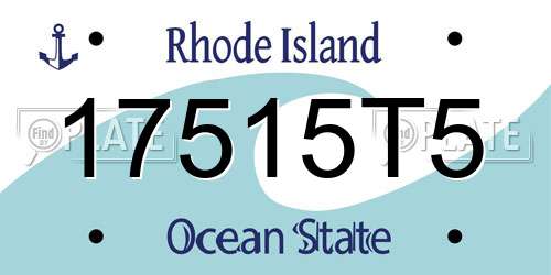 17515T5 Rhode Island License Plate