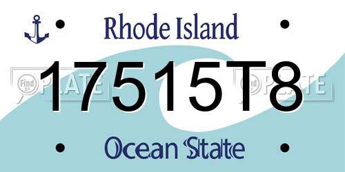 17515T8 Rhode Island License Plate