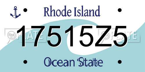 17515Z5 Rhode Island License Plate