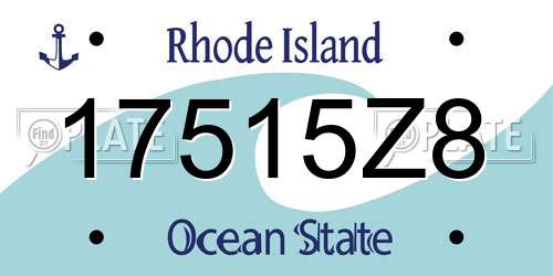 17515Z8 Rhode Island License Plate