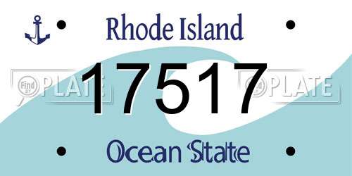 17517 Rhode Island License Plate