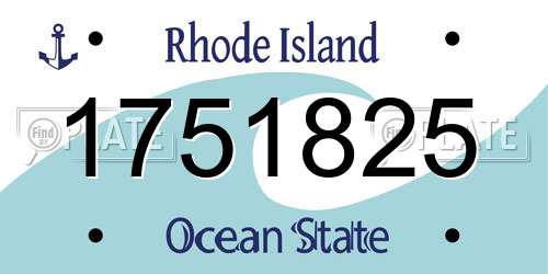 1751825 Rhode Island License Plate