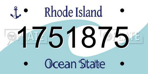 1751875 Rhode Island License Plate
