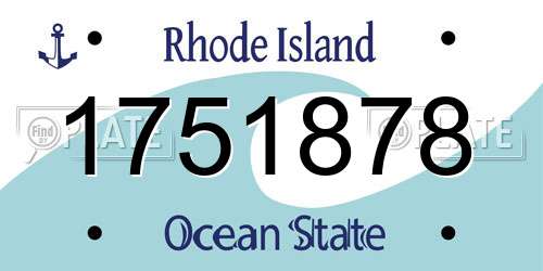 1751878 Rhode Island License Plate