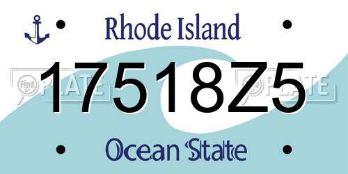 17518Z5 Rhode Island License Plate