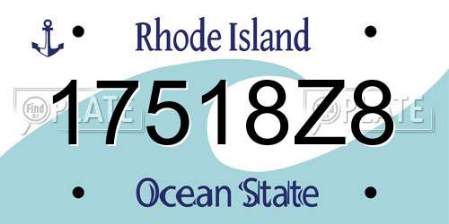 17518Z8 Rhode Island License Plate
