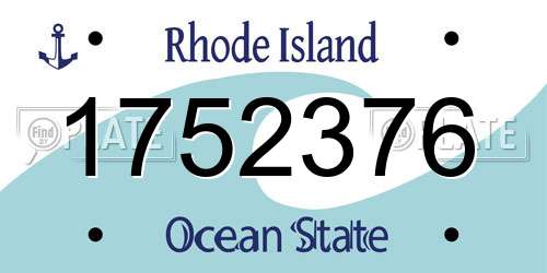 1752376 Rhode Island License Plate