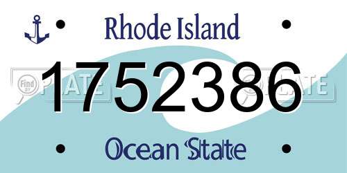1752386 Rhode Island License Plate