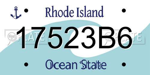 17523B6 Rhode Island License Plate
