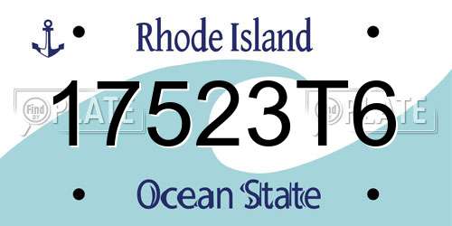17523T6 Rhode Island License Plate